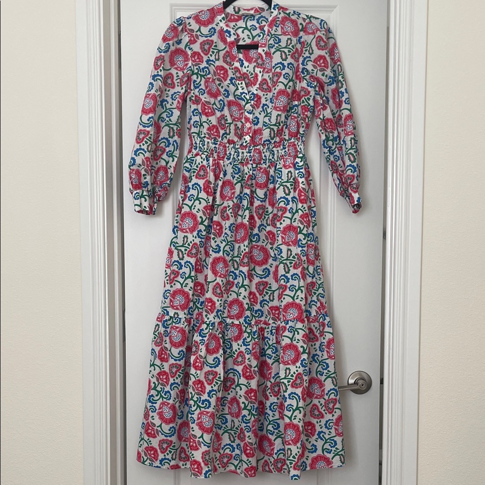EUC! Boden Elana Tiered Cotton Midi Dress Midi Dress, Size 4 - Picture 7 of 9